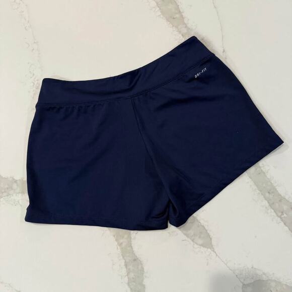 Nike Dri Fit Compression Activewear Shorts Women’s Size Large Navy Blue Running - Picture 6 of 6